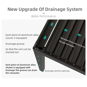 Kinh tế không thấm nước mưa cảm biến điện louvered pergola cho sân sau vườn - Product Image 3