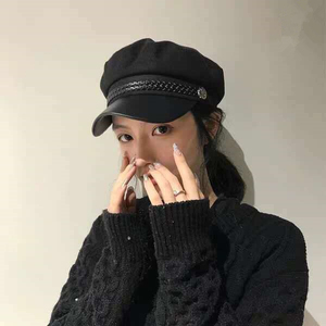 Spring Autumn Sailor <strong>Hats</strong> <strong>Black</strong> Ladies Beret Caps Flat <strong>Top</strong> Captain Cap Travel Cadet Octagonal <strong>Hat</strong> - Product Image 5