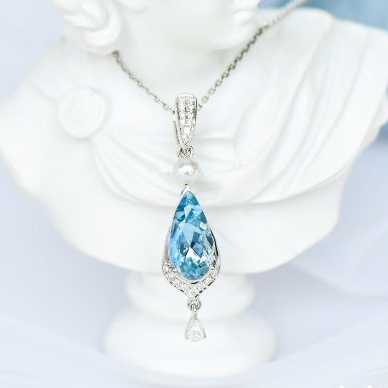 Aimgal Роскошные ювелирные изделия 18 карат Золото Платина D1.5ct d0.15ct бриллиант зеленый сапфир на заказ ожерелье