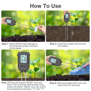High-Precision 5-in-1 Dual Needle Soil Analyzer New Moisture Meter with Temperature Humidity <b>pH</b> Fertility Light <b>Tester</b> - Product Image 5