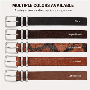Ceintures personnalisables à imprimé animal : imprimé léopard, imprimé serpent et ceintures en daim gaufré crocodile avec boucles <span class=keywords><strong>argent</strong></span>ées vintage - Product Image 4