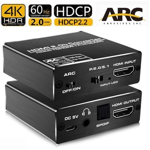 <span class=keywords><strong>Adaptateur</strong></span> convertisseur extracteur audio HDMI 2.0 prenant en charge 4K 60Hz HDR 4K HDMI vers optique TOSLINK <span class=keywords><strong>SPDIF</strong></span> 3,5 mm L/R ARC 5.1 HDCP 2.2 - Product Image 2