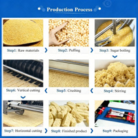 Automatische productielijn voor ontbijtgranen, energierijke nougat, muesli, eiwitrepen, snoepjes en fruitrepen, hoge efficiëntie 2-3T/uur