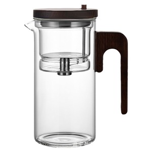 New Arrival Hot Bán thiết kế hiện đại cao Borosilicate Glass Tea Pot Set Infuser ấm trà cà phê Tea Set với óc chó xử <span class=keywords><strong>l</strong></span>ý - Product Image 4