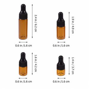 1ml 2ml 3ml 5ml Mini Sample Vials clear Amber Glass <b>Dropper</b> <b>Bottle</b> for Essential Oil 100pcs Skin Care Serum Screen Printing - Product Image 4