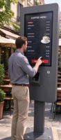 Kiosque de commande en libre-service extérieur de 32 pouces, haute luminosité 2500 nits, écran tactile interactif, affichage du menu