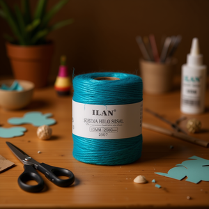Spago di sisal Ilan, bobina da 3 mm, blu lago, 250 g, per lavori artigianali - Product Image 3