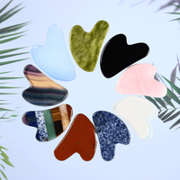 Grattoir Gua Sha en jade naturel - Outil de massage anti-âge en cristal blanc