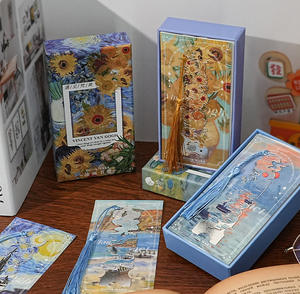 Famoso segnalibri pittura a olio squisito smalto morbido segnalibro in metallo cavo dorato Vintage segnalibro per regali Souvenir - Product Image 4