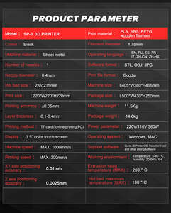 Imprimante 3D Corexy SP-3 Haute Précision et Grande Taille 235*235*235mm - Product Image 6