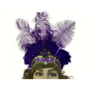 Coiffure en plume de BURLESQUE, COSTUME SALOON CAN smba pour fille, serre-tête - Product Image 4