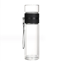 Bouteille d'eau en verre borosilicate incassable de 450 ml/350 ml, design européen, motif personnalisé, avec infuseur à thé et filtre – Vente en gros