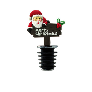 Santa Claus <b>Wine</b> <b>Stoppers</b> PVC Christmas Decor Sealing Bottle <b>Stopper</b> For <b>Wine</b> Preservation - Product Image 2