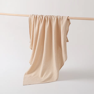 ผ้าห่มผ้าคอตตอน100% สำหรับเด็กแรกเกิดผ้าห่มผ้ามัสลินสำหรับเด็กผ้าห่มผ้าทอพร้อมลวดลายสีพื้น400TC - Product Image 3