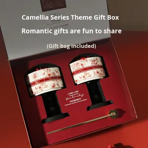 Lilin Soy Wax dalam Kotak Hadiah Cabang Camellia untuk Pertunangan Pernikahan Pindah Rumah Hari Valentine Hadiah Romantis Mewah Hari Valentine - Product Image 4