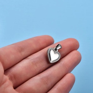 Pendentifs Cœur Mignons en Acier Inoxydable pour Colliers DIY Femme Homme, Breloques Chaîne Couleur Argent, Accessoires Bijoux Métalliques - Product Image 6