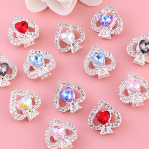 2025 Venta caliente amor completo Rhinestone cristal corazón cuentas para bolígrafos DIY joyería teléfono cadenas pluma accesorios de cuentas - Product Image 1