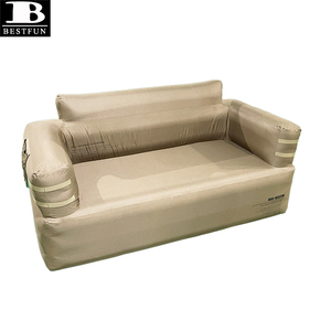 Canapé gonflable double avec pompe électrique intégrée, portable, 2-3 places, avec sac de rangement pour le camping en plein air - Product Image 6