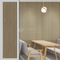 Finitions murales pour restaurants, panneaux acoustiques modernes en MDF de taille 600 x 2400 mm, panneaux en bois personnalisés en polyester, design 3D pour hôtels