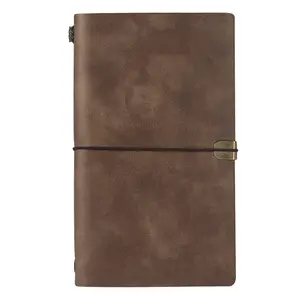个性化A6可再填充旅行日记复古皮革空白内衬男女日记