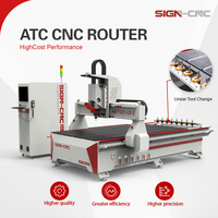Router CNC para Madera 1325 con 8 Ejes Lineales, Cambiador Automático de Herramientas (ATC) y Mesa de Vacío para Fabricación de Gabinetes de MDF y Contrachapado
