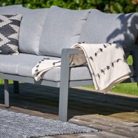 Meubles de jardin imperméables, canapé d'angle en aluminium pour patio, ensemble de canapés de jardin avec table d'appoint