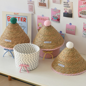 [Customization Available] Woven Dustproof Storage Box with Lid, Desktop Storage <b>Basket</b>, Home Coffee <b>Table</b> Storage <b>Basket</b> - Product Image 3