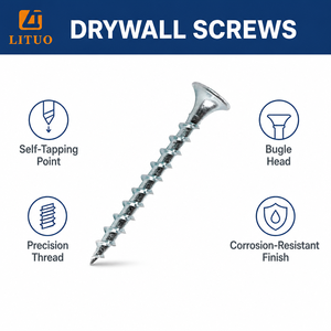 Viti Autofilettanti Galvanizzate per Pannelli in Cartongesso con Filettatura <span class=keywords><strong>Grossa</strong></span> e Punta Affilata Phillips - Product Image 4