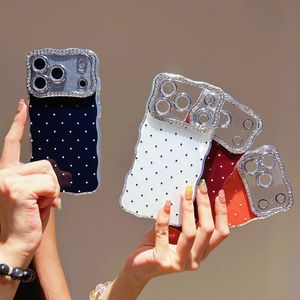 Funda para Teléfono con Diseño de Puntos Ondulados y Lente Decorada con Diamantes, Fabricada con <span class=keywords><strong>IMD</strong></span>, Resistente a Impactos, TPU+PC, para 17 Promax/16/15/14/13, la Mejor Funda para Teléfono - Product Image 3