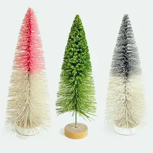 Дешевая Рождественская елка разных размеров, маленькие СОСЕНКИ, Разноцветные Мини-деревья для рождественского дома, настольные украшения, украшения для вечеринки