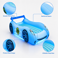 Lit gonflable pour enfants en forme de voiture avec lumières LED, matelas pneumatique en PVC pour les séjours d'enfants, voyages, OEM ODM