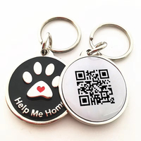 Kunden spezifische personal isierte Haustier produkte Qr-Code Haustier Hund ID-Tag Metall Schlüssel anhänger Haustier Tag mit Qr-Code Hunde marke