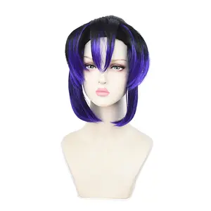 Black Gradient Blue Manufacturers Wholesale Ghost Blade Wig Butterfly Endure Wig Cosplay Hair Extensions
