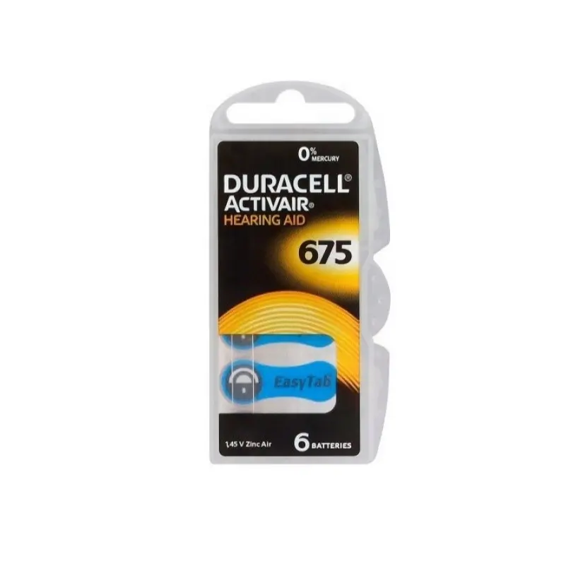 Bateria de aparelhos auditivos Duracell PR 44(675) 6BS aparelhos auditivos digitais para surdez audifonos produtos de saúde médica