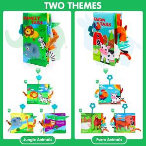 Juguetes Chachi, cochecito personalizado, asiento de coche, juguete sensorial, tela de cola de granja, tela suave para bebé, libros arrugados, Educación Temprana - Product Image 3