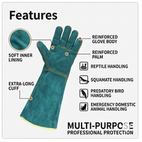 Gants de protection de luxe modernes et simples en PU renforcés anti-morsure pour la manipulation des animaux de serpent et de reptile