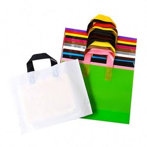 Wholesale Custom Retort Pouch <b>Plastic</b> Bags for Shoes & Clothing Recyclable PE Material Shopping Gift Packaging with Custom Logo - Product Image 2