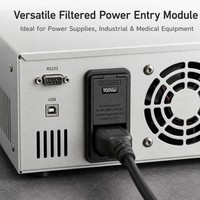 FN378-6-21 Support de fusible IEC avec filtre EMI/RFI et sélecteur de tension 250VAC 6A, montage sur panneau, pour matériel ferroviaire, livraison rapide