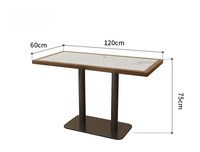 Ensemble de meubles de restaurant simple en bois massif Table et chaise de salle à manger Ensemble table basse et chaise Dalle de pierre revêtue de bois massif