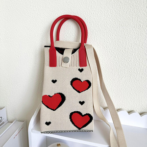 Borsa da polso da donna a tracolla con Mini borsa a maglia a cartone animato - Product Image 5