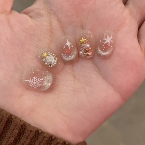 Faux ongles <span class=keywords><strong>en</strong></span> acrylique personnalisés avec <span class=keywords><strong>strass</strong></span> de luxe, ongles <span class=keywords><strong>en</strong></span> <span class=keywords><strong>gel</strong></span> français, ongles artificiels à presser pour femme - Product Image 3