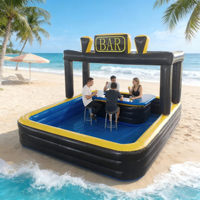 Bar de piscine gonflable en PVC durable personnalisable, radeau flottant pour la famille et les fêtes, cour arrière, pour les célébrations aquatiques, qualité commerciale, location