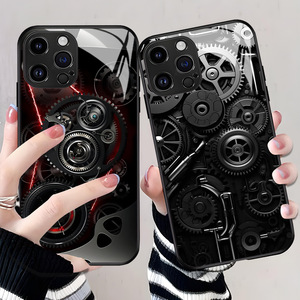 <span class=keywords><strong>Coque</strong></span> de téléphone en verre dur mince à engrenage mécanique pour Samsung S22 Ultra S23 S24fe S25 <span class=keywords><strong>coque</strong></span> arrière de téléphone anti-rayures tout compris - Product Image 2