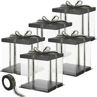 Boîte à gâteau transparente de luxe avec logo personnalisé de haute qualité