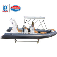 Canot aéroglisseur CE de 19 pieds Matériau en PVC coque en fibre de verre souple pour passagers Rameur gonflable pour la pêche