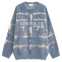 Individueller Winter Freizeithemd Rundhalsausschnitt Langarm Mink Kunstpelz Flauschiger Pullover Herren Mohair Strickpullover