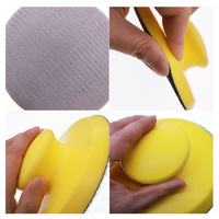 Sander Tangan Bulat 6 inci 150mm dengan Bantalan Tangan PU Kuning dan Sistem Hook and Loop untuk Pemolesan Detail Kayu dan Logam