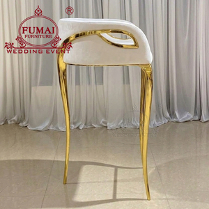 Tabourets de bar extérieurs modernes de tissu de cadre d'acier inoxydable d'or de mariage de salon - Product Image 5