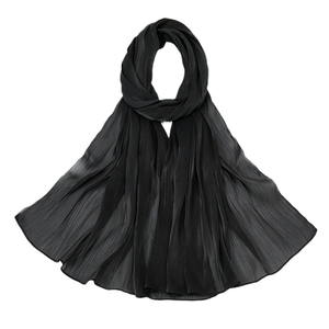 2024 vendita calda scialli di raso <span class=keywords><strong>barlume</strong></span> sciarpa estiva musulmana Hijab nuova moda Giselle Crepe raso seta Hijab in stock - Product Image 2