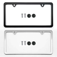 Cadre de plaque d'immatriculation vierge Motor Tech personnalisé Supports d'accessoires de voiture Couvercle en métal chromé en alliage d'aluminium et d'acier durable Zinc